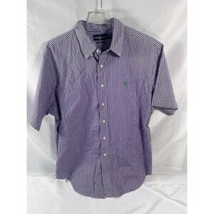 Ralph Lauren Classic Fit Button Down Shirt Men's 2XL Purple White Stripes